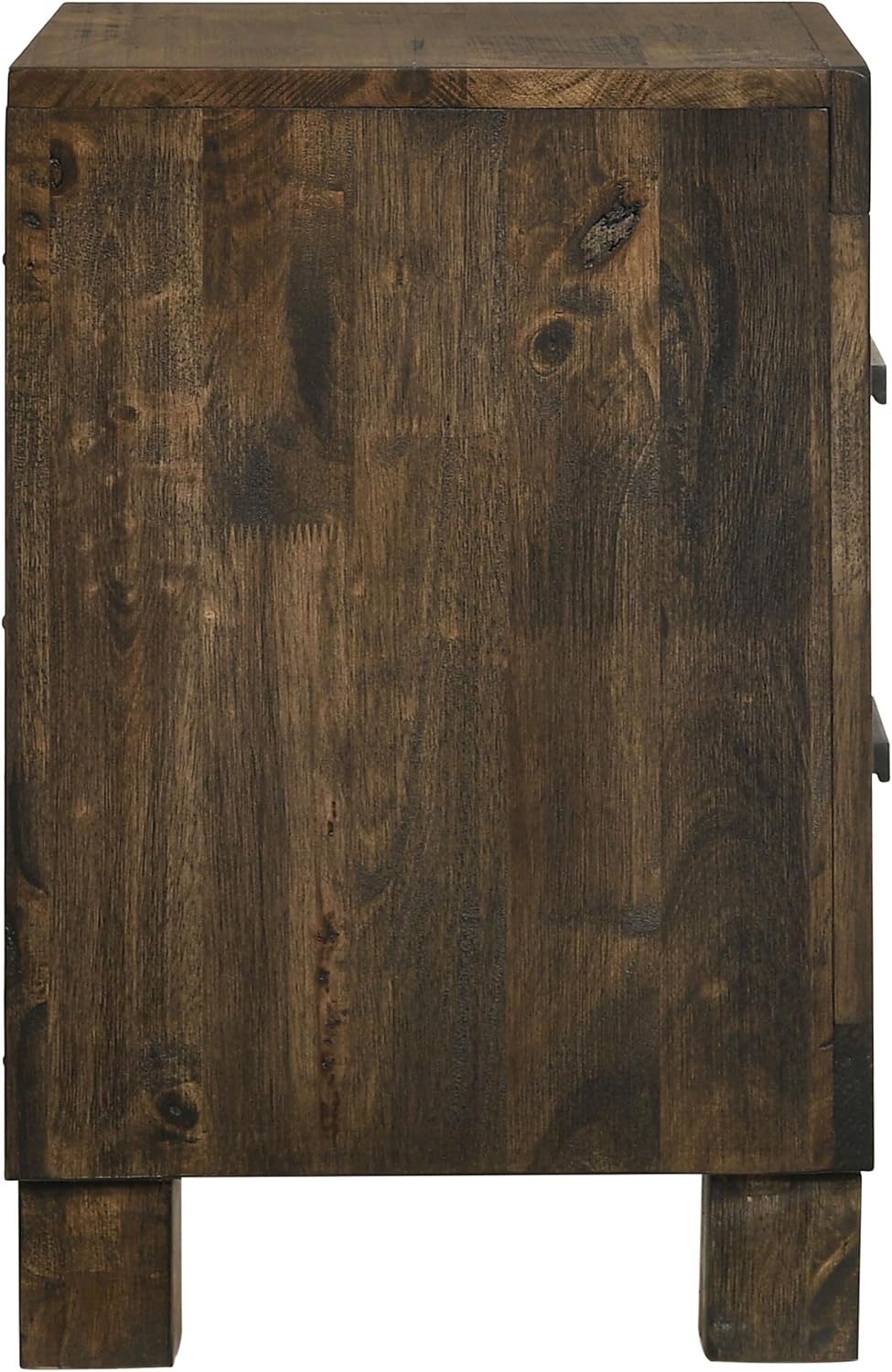 Coaster Home Furnishings Woodmont Farmhouse Engineered Wood 2-Drawer Bedroom Nightstand Bedside Table Organizer Unit Rustic Golden Brown 222632