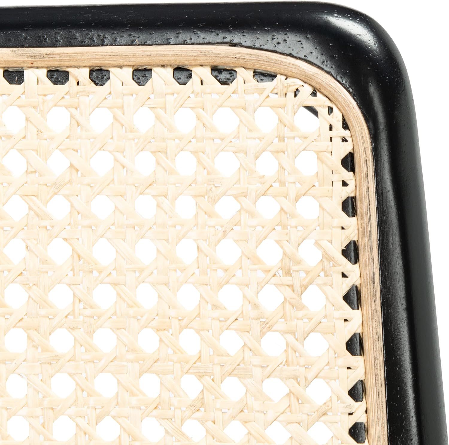 SAFAVIEH Home Collection Reinhardt Black Rattan/White Cushion Dining Chair (Set of 2) - Fully Assembled