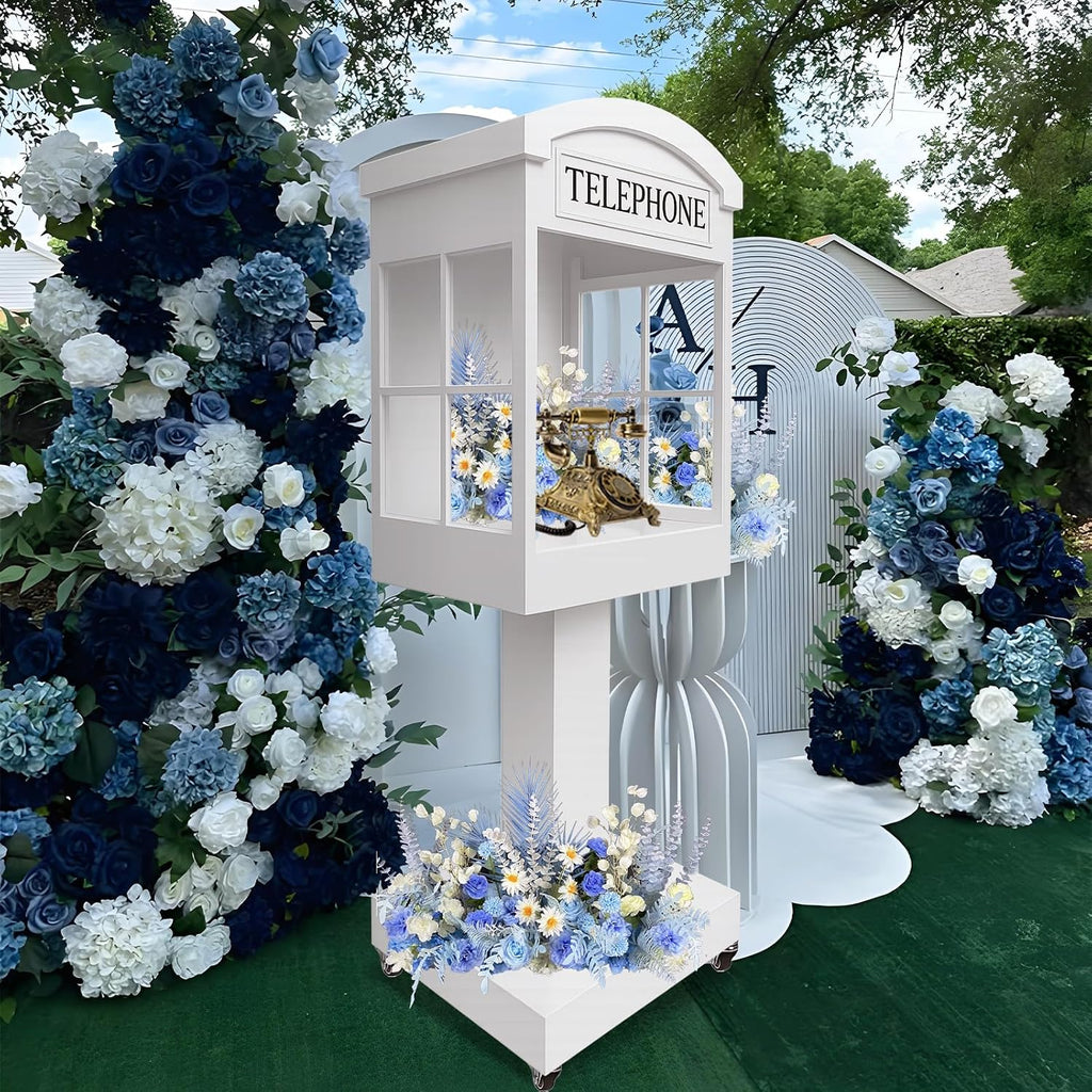 Telephone Booth Audio Guest Book White Phone Booth Stand Wedding Telephone Booth Box Perfect for Video Message Recording Wedding Party Ceremony Decoration