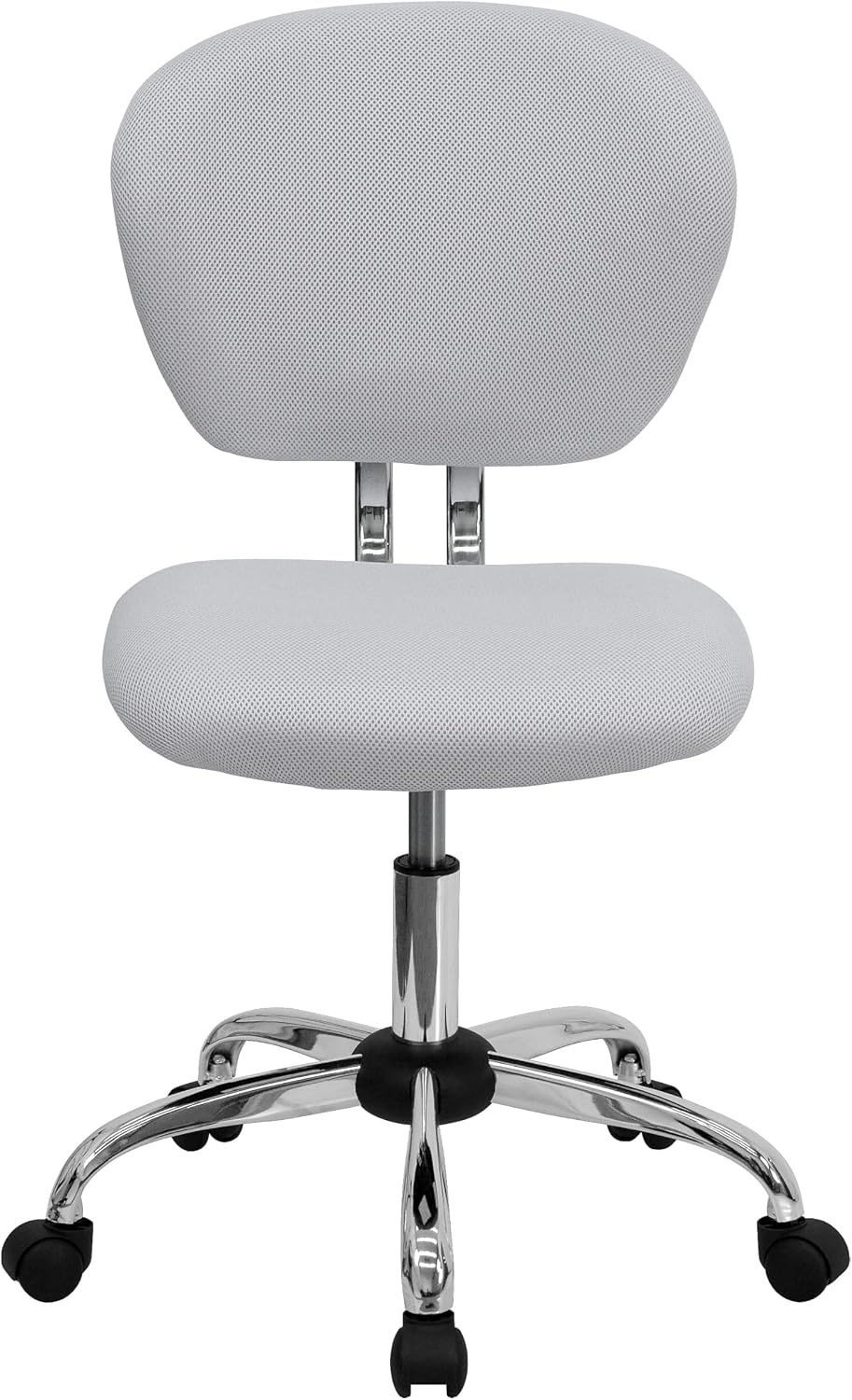 Flash Furniture Beverly Mid-Back White Mesh Padded Swivel Task Office Chair with Chrome Base