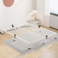 ROIL 4 Inch White King Bed Frame with Rounded Corner and Mattress Retainers, 3500LBS Heavy Duty Steel Slats No Box Spring Needed Platform Noise-Free Easy Assembly