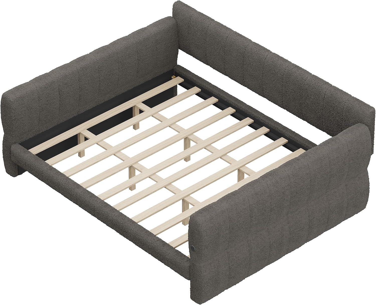RuiSiSi King Size Daybed with USB, Upholstered Daybed Frame for Bedroom, Modern Daybed King with with USB, Gray