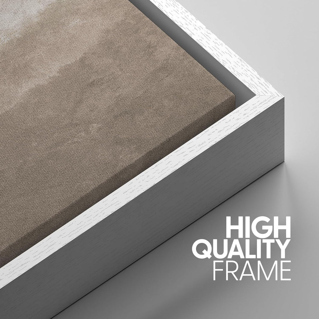 SIGNWIN Framed Canvas Print Wall Art Set Neutral Sand Minimalist Beige Abstract Illustrations Modern Scenic Colorful Ultra for Living Room, Bedroom, Office - 24'x36'x3 White