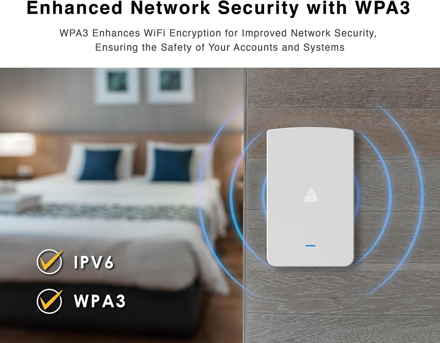 BROWAN WiFi 6 Access Point AX1800 in-Wall Wifi6 Router (MI13) Support PoE Passthrough WPA3 MU-MIMO for Hotel, Office Meeting Room, Home Networking Dual-Concurrent Antennas