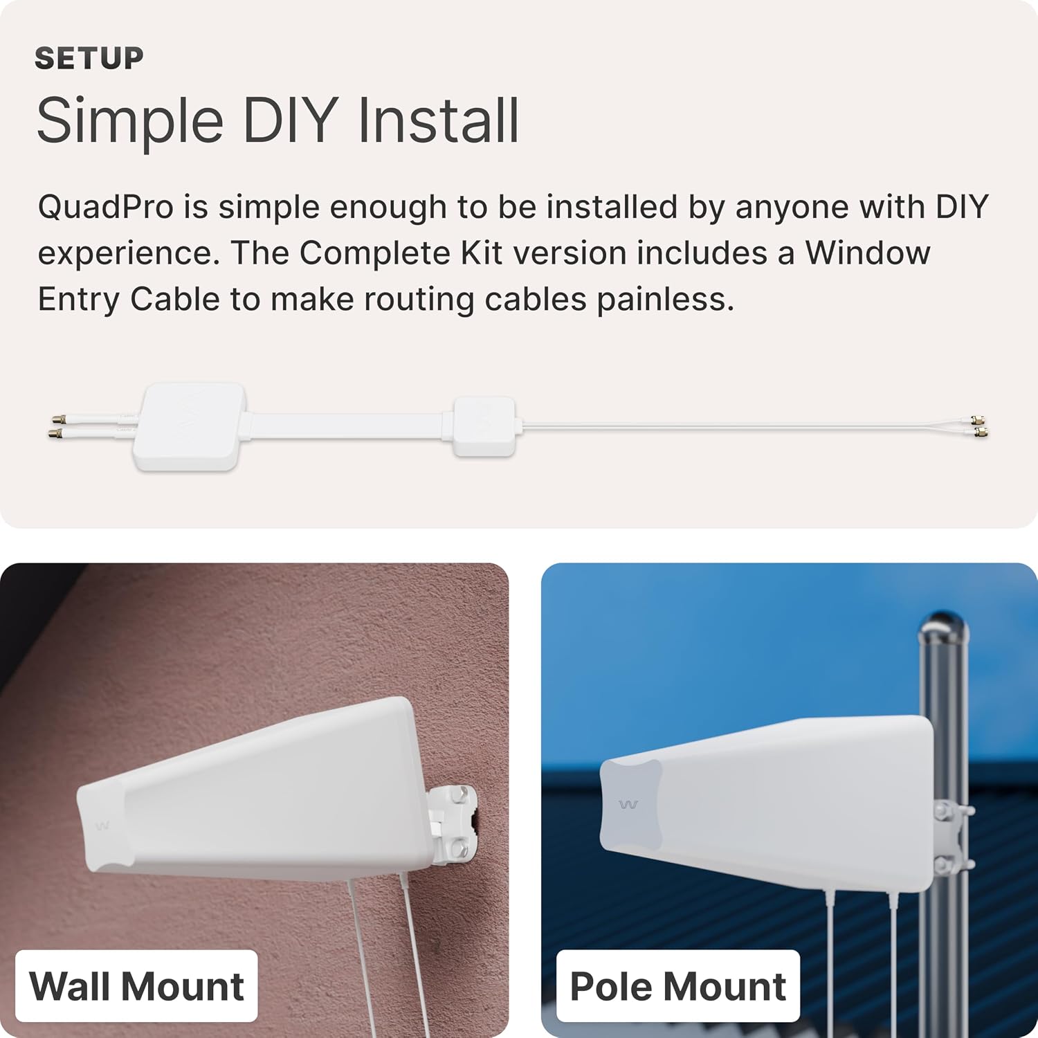 Waveform 2x2 MIMO Antenna: DualPlus Kit | for 4G/5G Routers & Gateways | for T-Mobile Home Internet, Verizon, AT&T | Complete Kit w/ 20' Cables & Adapters
