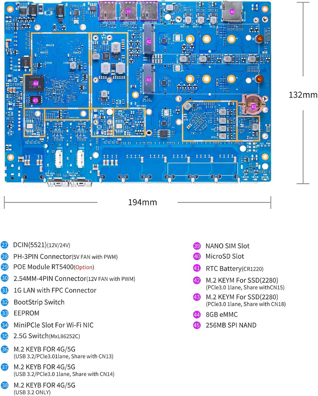 youyeetoo BPI-R4 Pro 8X/4E WiFi 7 Router Board, 8GB DDR4 MT7988A Cortex-A73 1.8GHz, 2x10G SFP+ 4x2.5GbE Ports, Support OpenWrt for Advanced Networking/NAS (Metal case kit,R4 Pro 4E)