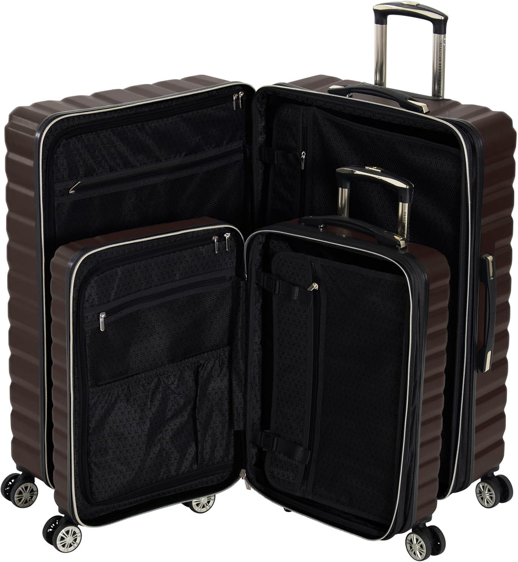 Kenneth Cole REACTION Madison Square Lightweight Hardside Chevron Expandable Spinner Luggage, Chocolate Brown, 2-Piece Set (20' & 28')