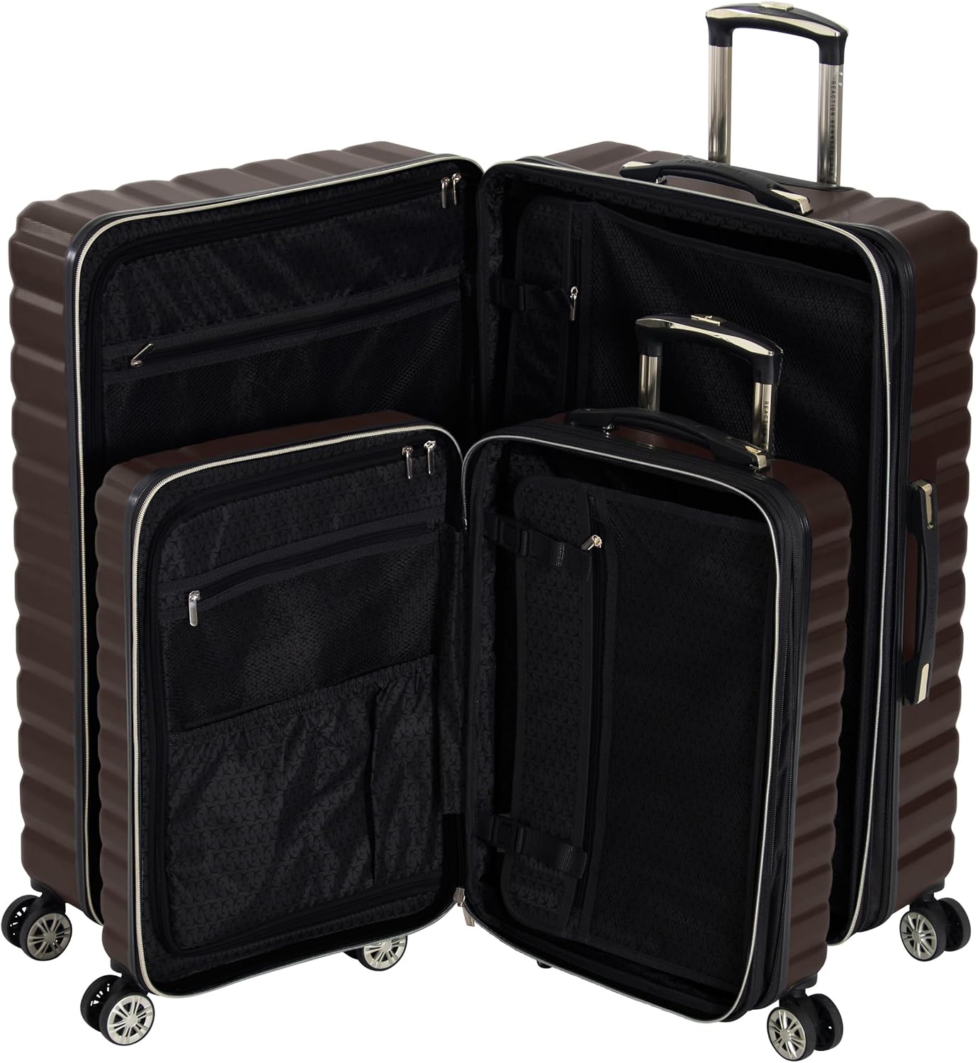 Kenneth Cole REACTION Madison Square Lightweight Hardside Chevron Expandable Spinner Luggage, Chocolate Brown, 2-Piece Set (20' & 28')