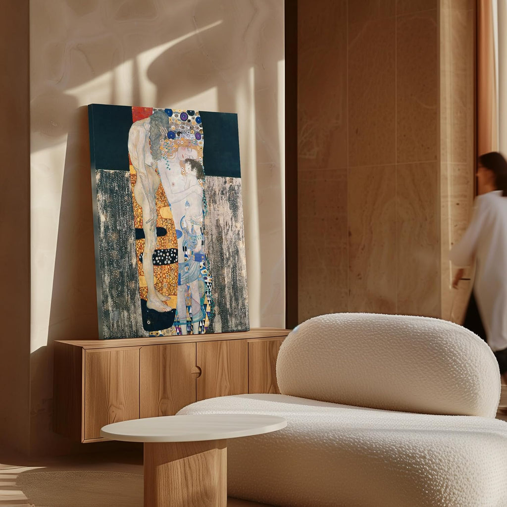 Poster Master Vintage Gustav Klimt Canvas - Retro The Three Ages of Woman Print - Fine Art - Classic Symbolism Painting - Art Nouveau Bedroom or Living Room Wall Decor - 24x32 STRETCHED Canvas