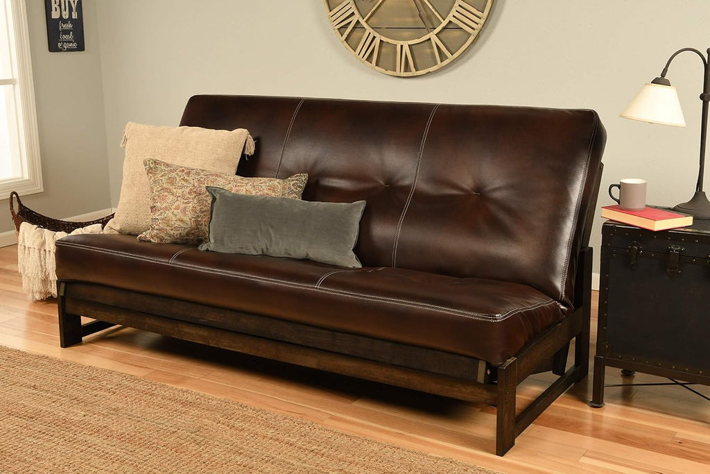 Kodiak Furniture Aspen Futon Set with Reclaim Mocha Finish, Oregon Trail Java, Full