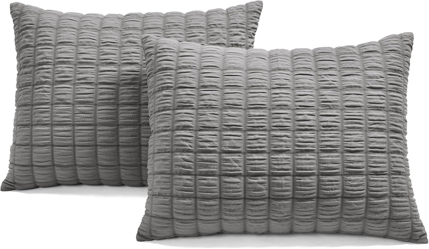 Lush Decor Crinkle Textured Dobby 3 Piece Comforter Set, King, Dark Gray