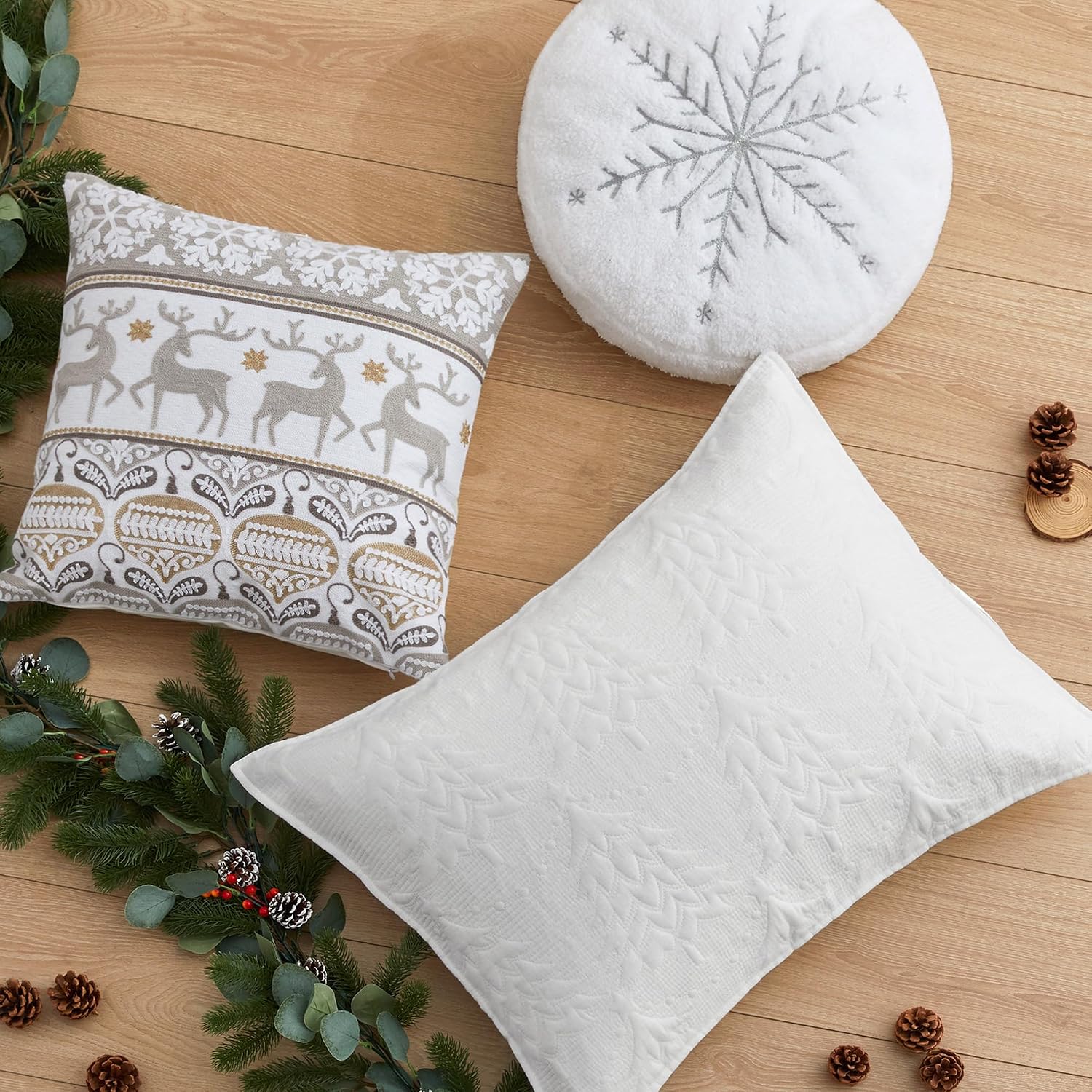 Levtex Home - O Christmas Tree Bedspread Set - Twin Bedspread and One Standard Sham - Christmas Tree - White - Bedspread (80x106in.) and Sham (20x26in.) - Cotton