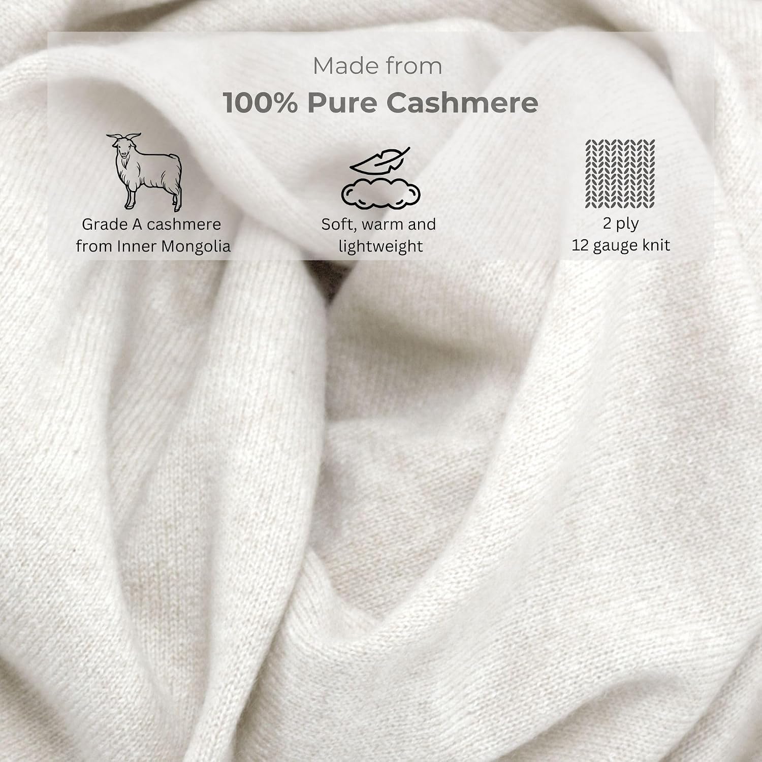 Jet&Bo 100% Pure Cashmere Travel Set: Blanket, Eye Mask, Socks, Carry/Pillow Case Ivory in Gift Box