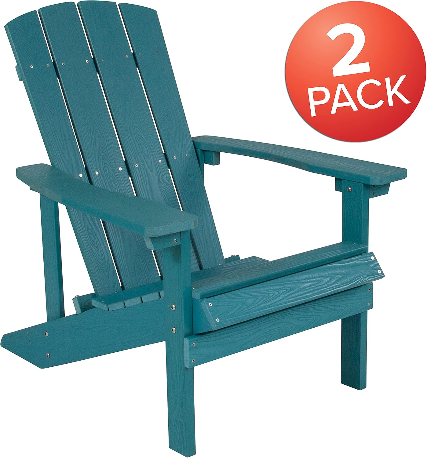 Flash Furniture Charlestown Poly Resin Adirondack Chair - Sea Foam - All Weather - Indoor/Outdoor - Set of 2