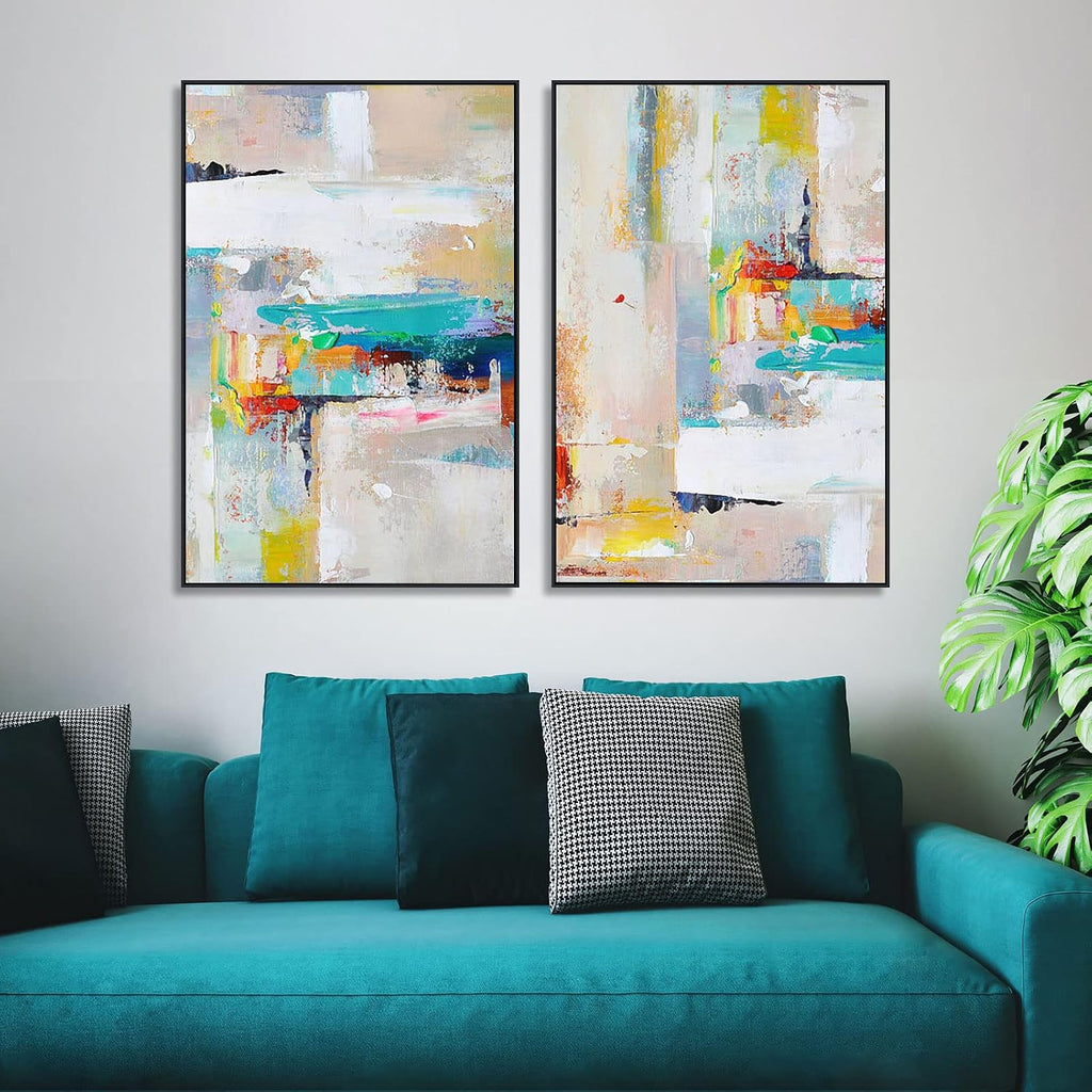 Canvas Floater Frame for 48x72 Oil Paintings, DIY Metal Floating Frames with 1.5' Deep for Modern Abstract Wall Art Flower Floral Prints, Minimalist Home Gallery Show Exhibition Decor (Black)