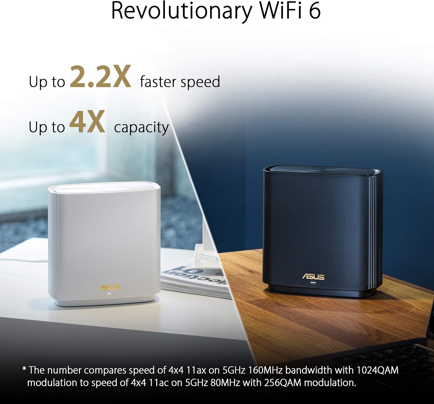 ASUS ZenWiFi AX Tri-Band Mesh WiFi 6 Router (XT8 Charcoal), 6.6Gbps, WiFi, 3 SSIDs, Life-time Free Network Security and Parental Controls, 2.5G Port (Renewed)