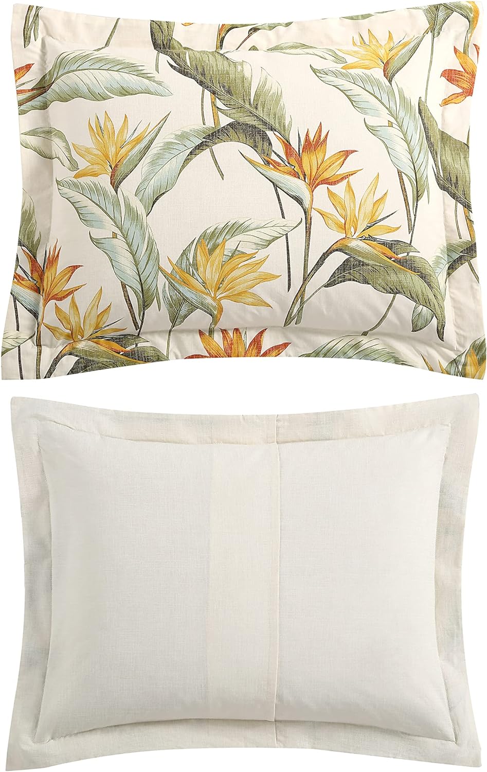 Tommy Bahama - Queen Comforter Set, Reversible Cotton Bedding with Matching Shams & Bonus Throw Pillows, Super Soft Bedding Set (Birds of Paradise Off-White, Queen)
