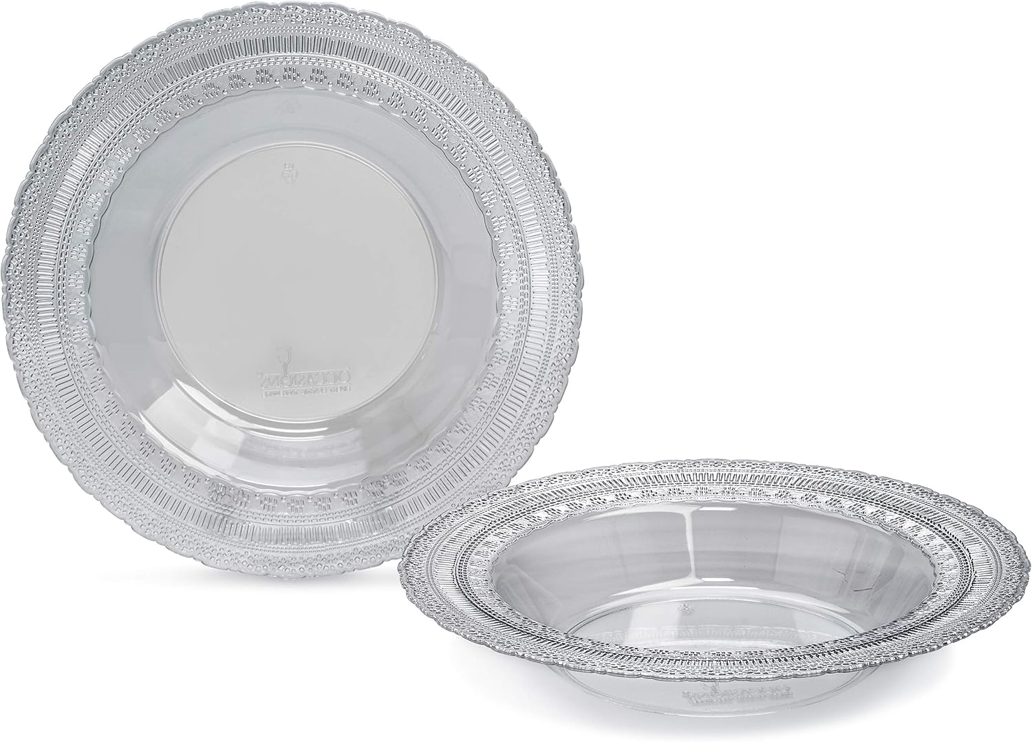 ' OCCASIONS ' 240 Bowls Pack, Extra Heavyweight Vintage Wedding Party Disposable Plastic Bowls (14 oz Soup Bowl, Chateau Clear)