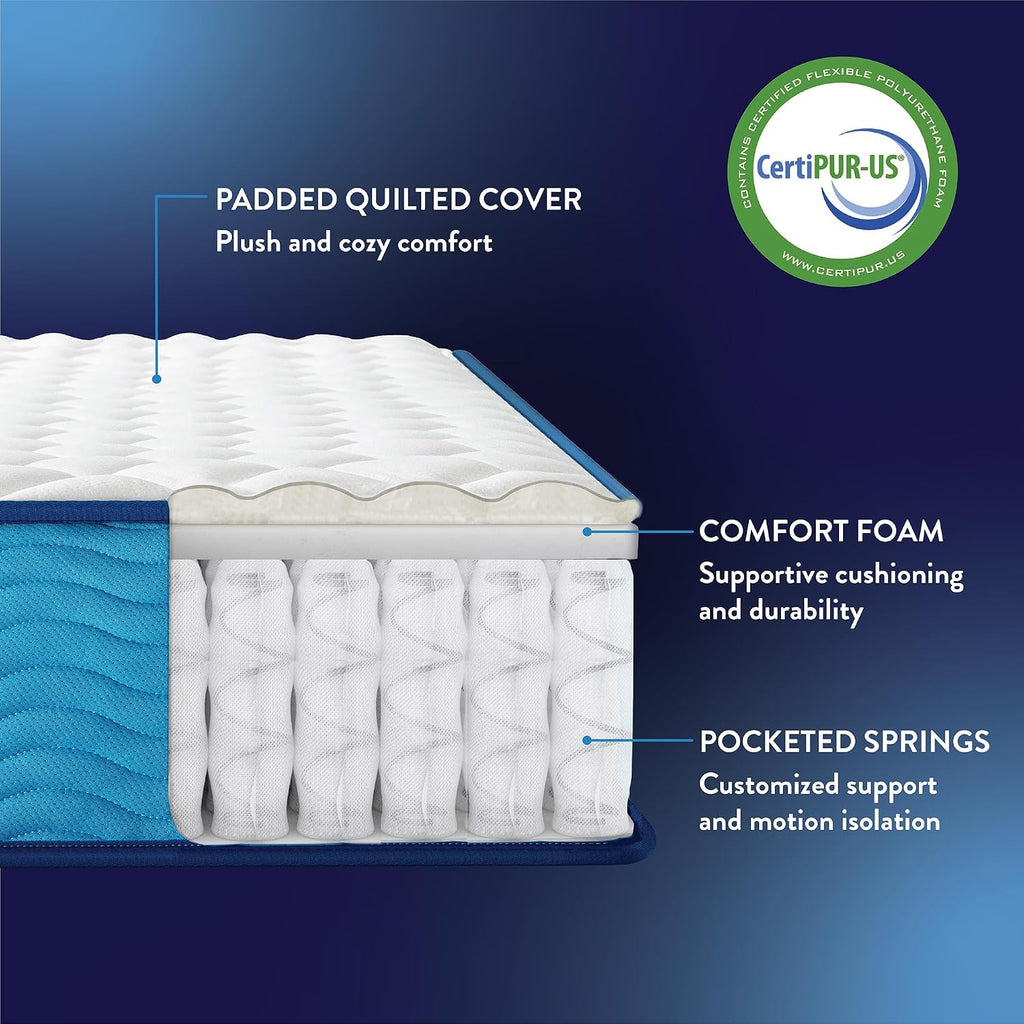 Best Price Mattress 10 Inch Hybrid Mattress, Tight Top, Supportive Foam, Pocketed Coils, Certified Safe Foams & Fabric, Mattress in a Box, King