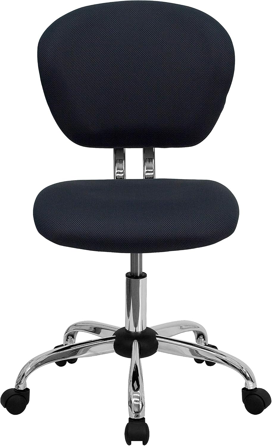 Flash Furniture Beverly Mid-Back Gray Mesh Padded Swivel Task Office Chair with Chrome Base