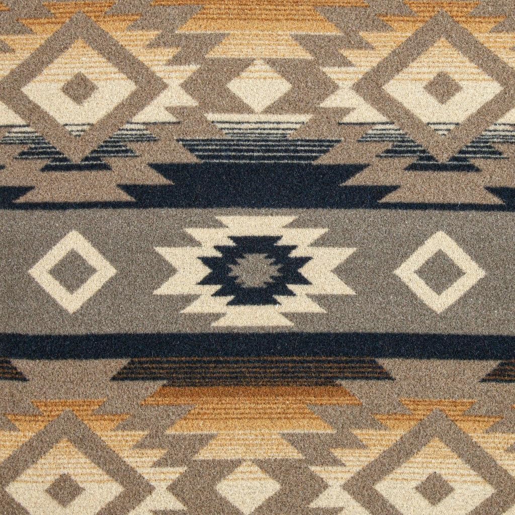 Paseo Road Taos Wool Blend Western Blanket Set, 3 Piece Full Queen Brown Geometric Print Aztec Blanket, Southwestern Tribal Indian Modern Rustic Soft Blanket Set with Pillow Shams
