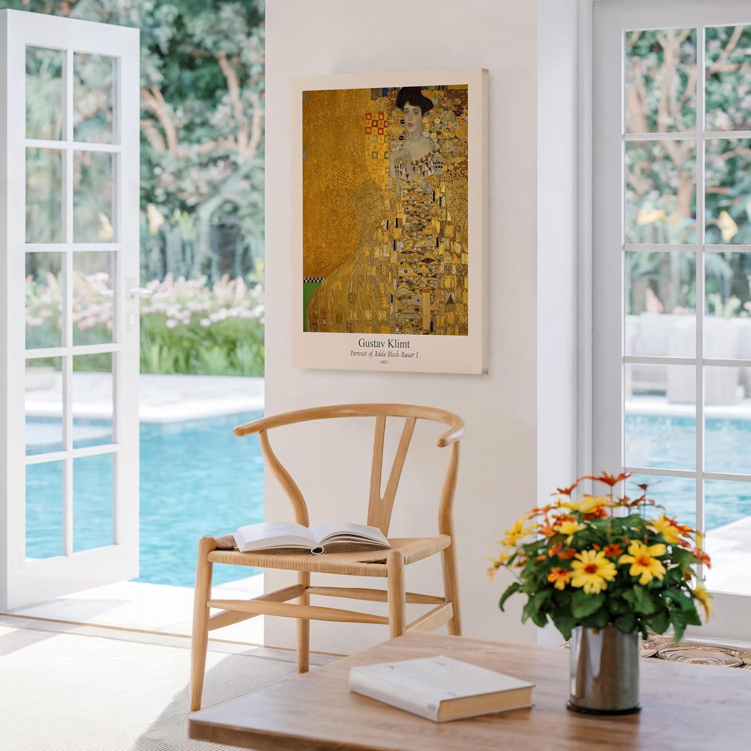 Poster Master Vintage Gustav Klimt Canvas - Retro Portrait of Adele Bloch-Bauer Print - Fine Art - Classic Painting - Art Nouveau - Living Room or Office Wall Decor - 24x32 STRETCHED Canvas