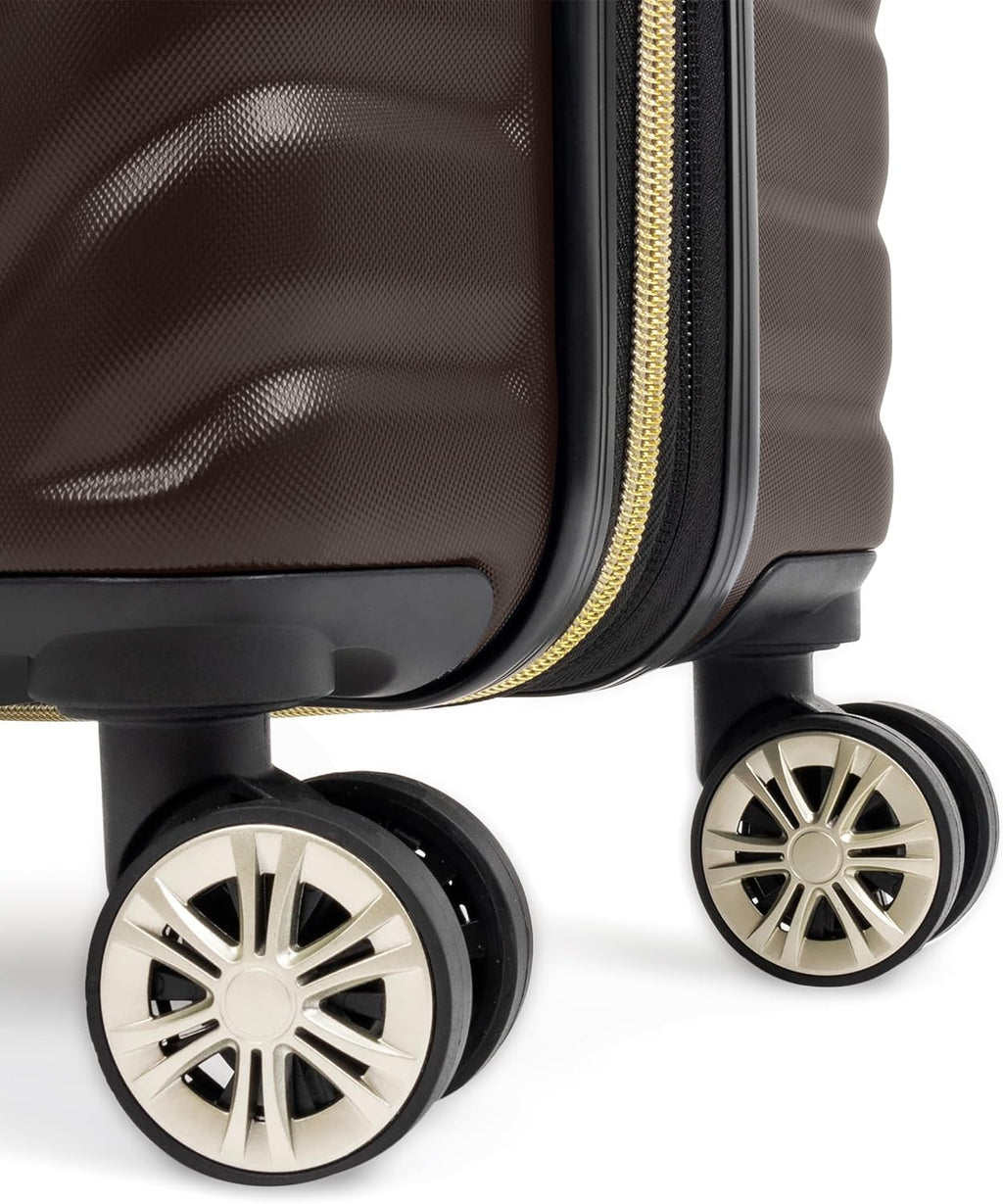 Kenneth Cole REACTION Madison Square Lightweight Hardside Chevron Expandable Spinner Luggage, Chocolate Brown, 24-Inch Checked