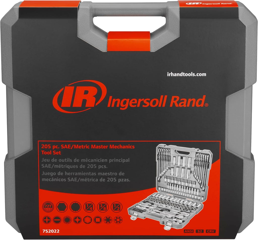Ingersoll Rand 205 Pc. SAE/Metric Master Mechanics Tool Set- 752022