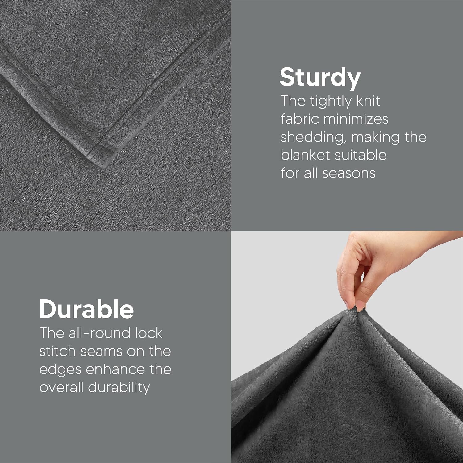 Utopia Bedding Grey 300GSM Fleece Blanket (Throw Size - 50x60 Inch) Luxury Soft Bed Blanket (Bulk Pack of 16)