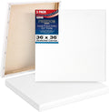 U.S. Art Supply 36 x 36 inch Stretched Canvas 12-Ounce Triple Primed, 3-Pack - Professional Artist Quality White Blank 3/4' Profile, 100% Cotton, Heavy-Weight Gesso - Acrylic Pouring, Oil Painting