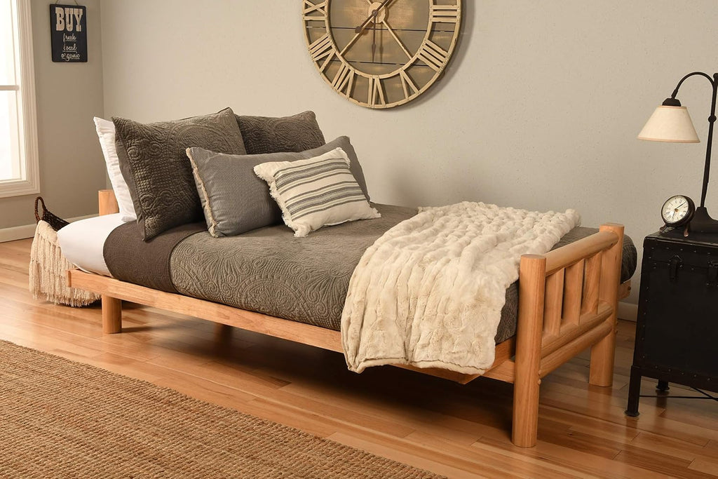 Kodiak Futons Lodge Futon in Natural Finish, Oregon Trail Saddle