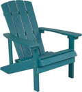 Flash Furniture Charlestown Commercial Grade Indoor/Outdoor Adirondack Chair, Weather Resistant Durable Poly Resin Deck and Patio Seating, Sea Foam