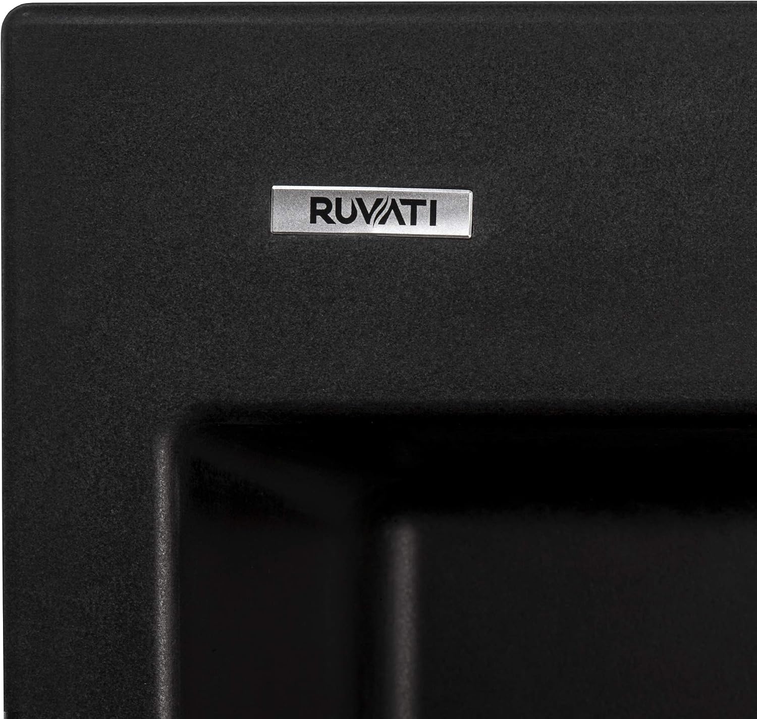 Ruvati 23 x 20 inch epiGranite Drop-in Topmount Granite Composite Quartz Single Bowl Wet Bar Prep Sink - Midnight Black - RVG1023BK
