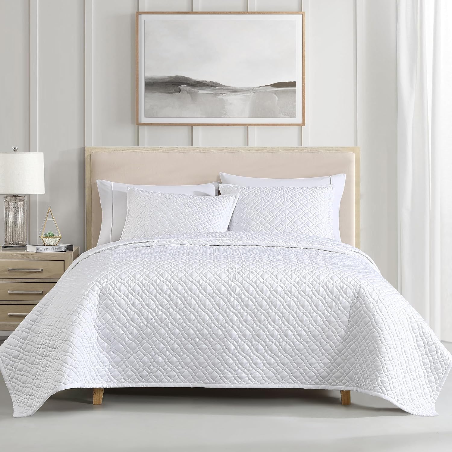 Riverbrook Home Noble Tencel Coverlet Set, King, White, 3 Piece Set