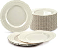 ' OCCASIONS ' 240 Plates Pack, Extra Heavyweight Vintage Wedding Party Disposable Plastic Plates (8.25'' Appetizer/dessert plate, Chateau Ivory)