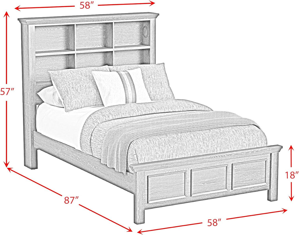 Picket House Brooklyn Kids Full Bookcase 5PC Bedroom Set in Charcoal