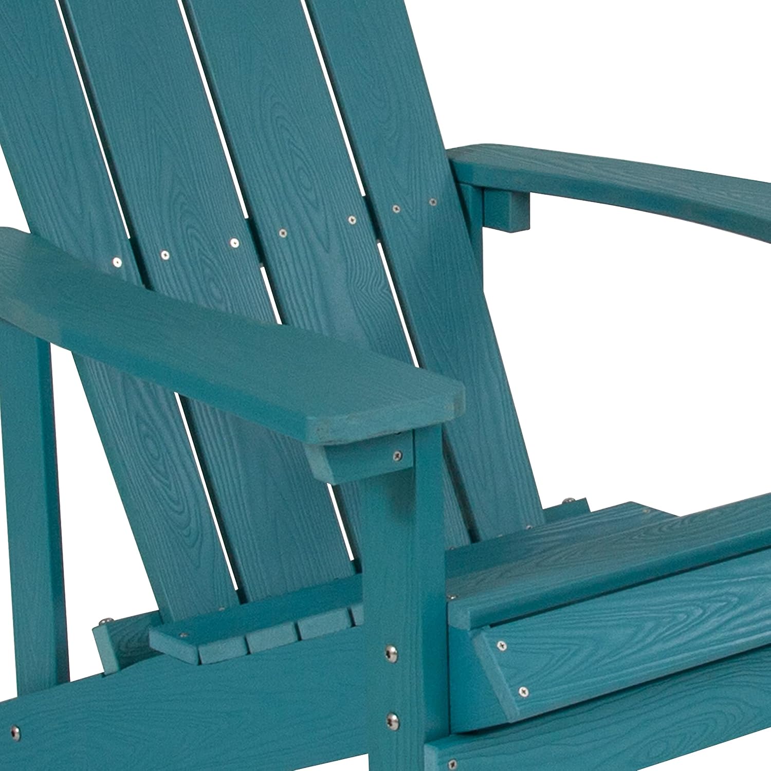 Flash Furniture Charlestown Commercial Grade Indoor/Outdoor Adirondack Chair, Weather Resistant Durable Poly Resin Deck and Patio Seating, Sea Foam