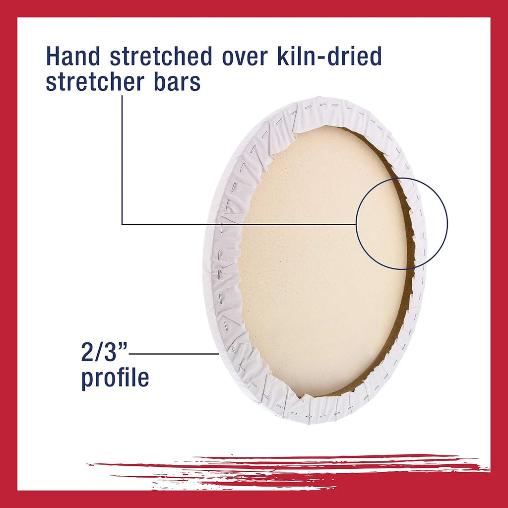 U.S. Art Supply 16 Inch Diameter Round 12 Ounce Primed Gesso Professional Quality Acid-Free Stretched Canvas (Pack of 2)