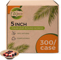 Raj Palm Leaf Bulk Bowls [50-Pack] 5' Round Bowls (6 CASES - 300 PACK) like Bamboo bowls Disposable, Strong, Decorative Compostable Tableware for weddings, Camping, Outdoor