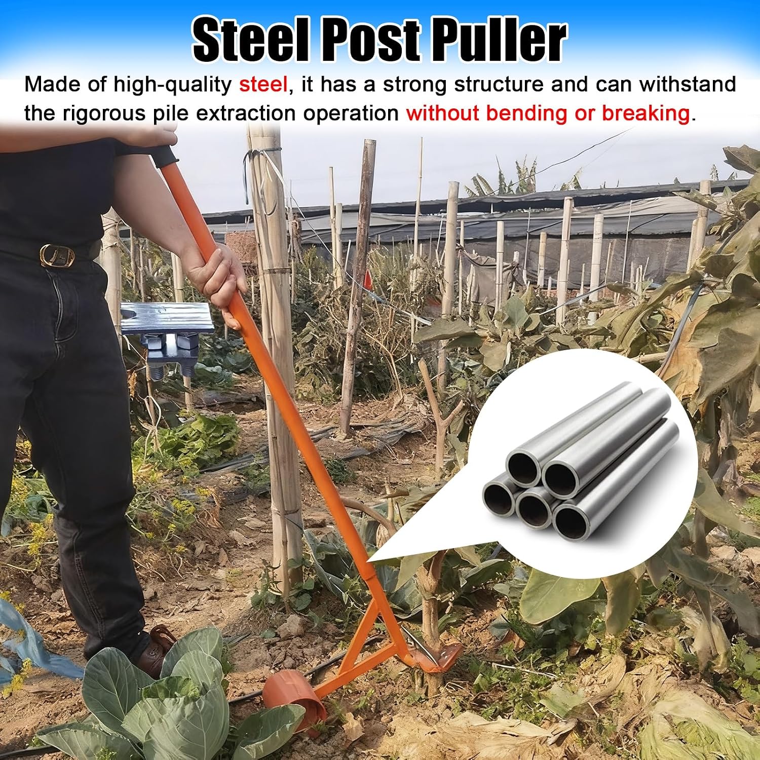 Sapling Puller Tool Stand up Heavy Duty, Weeding Puller Remover Tool Long Handle,Uprooting Weeder for Thorns w/Large Root Systems
