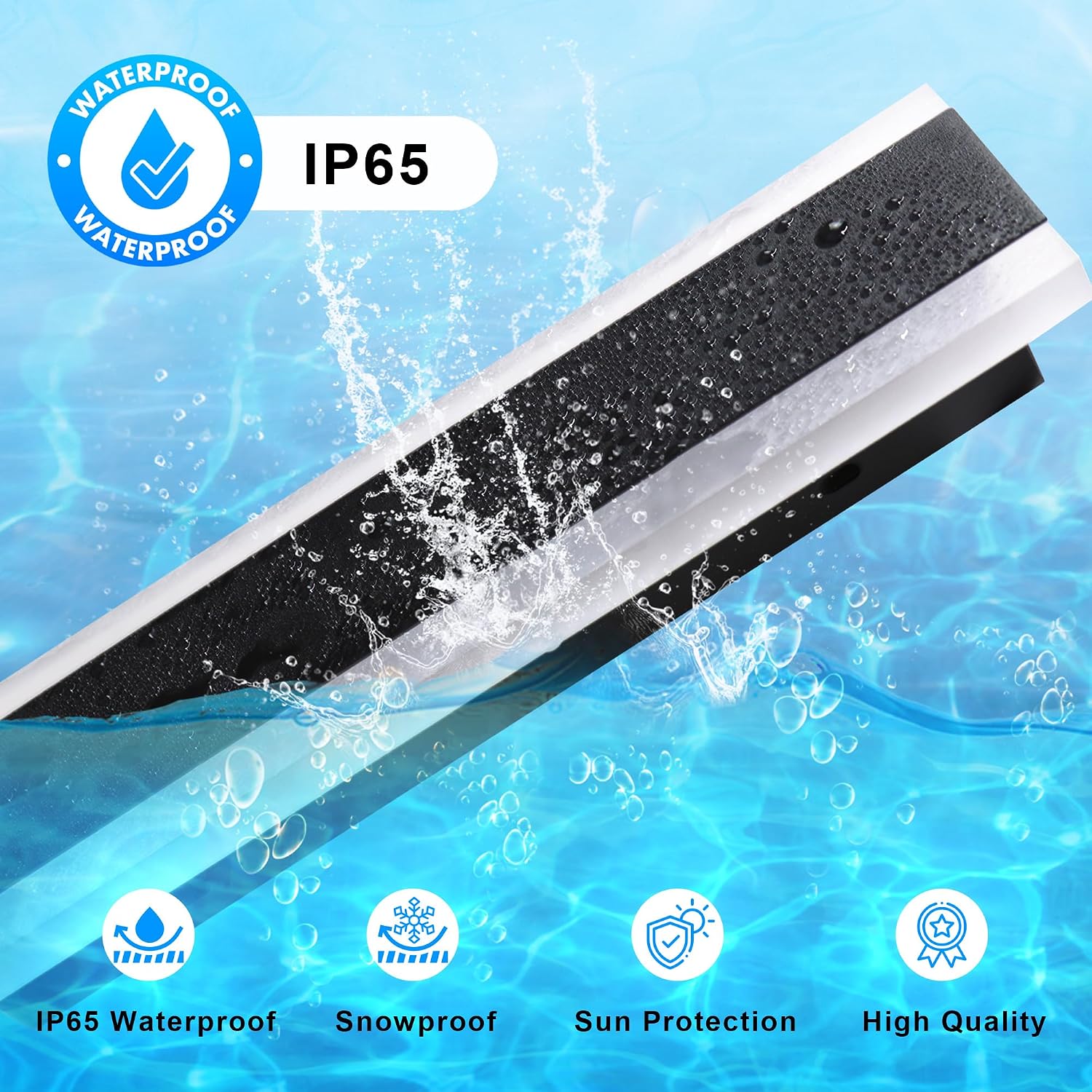 Outdoor Wall Light Fixtures Modern Long LED Wall Sconce Black Exterior Light Fixture Ip65 Waterproof Wall Lamp 3000k Metal Rectangular Wall Lights For Villa Patio,Courtyard,Porch Bedroom,59.05''