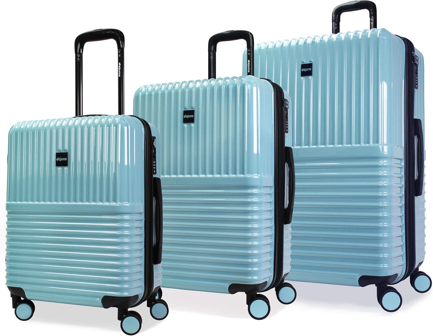 World Traveler Dejuno Tonal 3-Piece Polycarbonate Lightweight Hardside Expandable Spinner Luggage Set with TSA Lock - Glacier