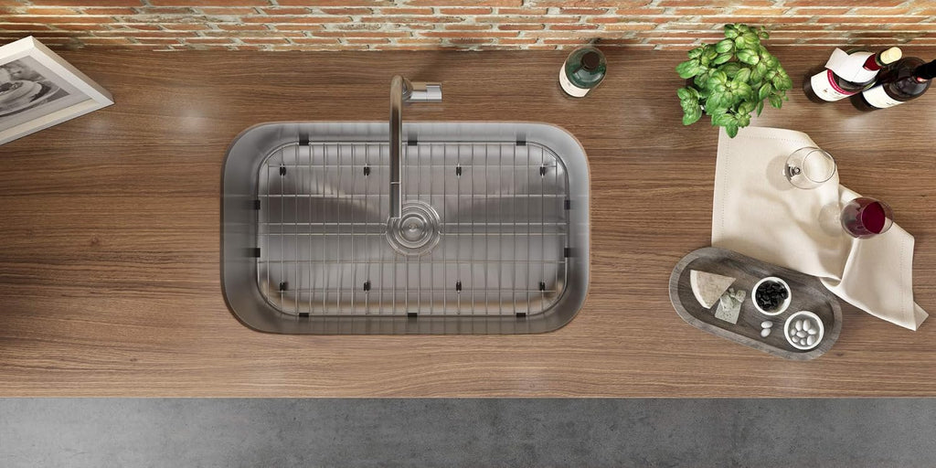 Ruvati 32-Inch Undermount Single Bowl Kitchen Sink – 16 Gauge Stainless Steel Kitchen Sink, Brushed Finish, Soundproof Padding – RVM4200 - Undermount Sinks for Modern Kitchens
