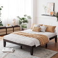Giantex 14 Inch Queen Wood Platform Bed Frame, Minimalist Style Mattress Foundation with Solid Rubber Wood, Heavy Duty Slat Support, Without Headboard, Easy Assembly, No Box Spring Needed, Espresso