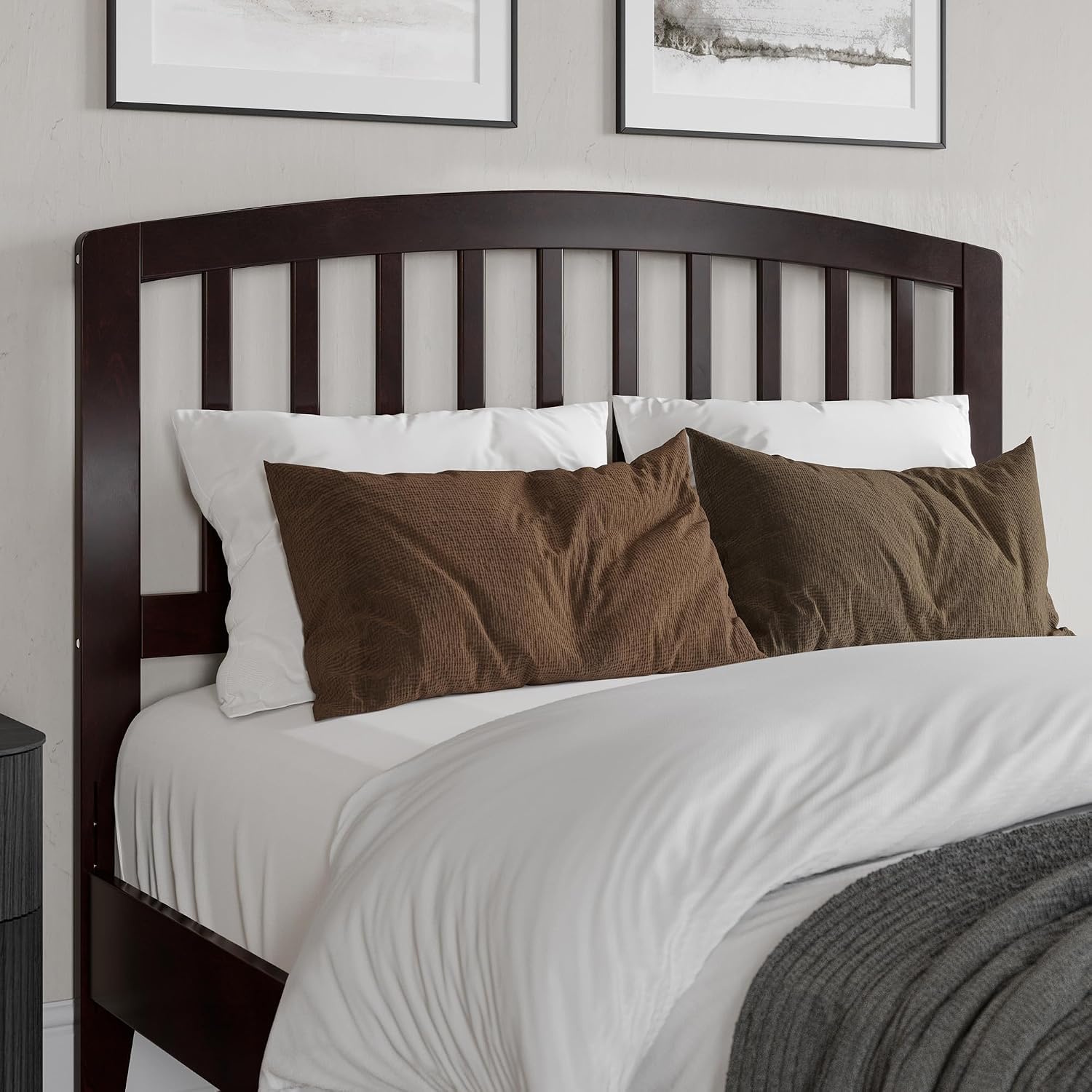 AFI, Richmond Slatted Full Solid Wood Headboard, Espresso