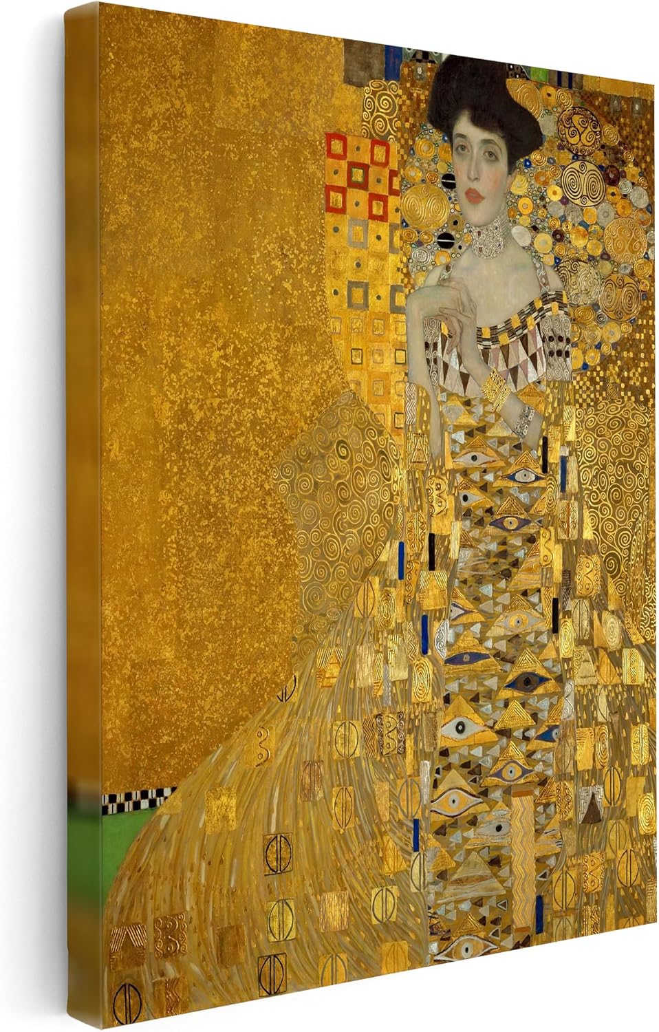 Poster Master Vintage Gustav Klimt Canvas - Retro Portrait of Adele Bloch-Bauer Print - Lady in Gold Portrait Art - Classic Painting - Art Nouveau Living Room Decor - 24x32 STRETCHED Canvas