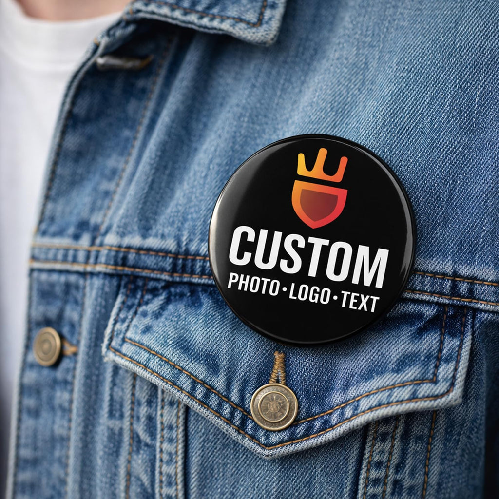 Custom Pins, Personalized Button Pins with Photo, Logo or Text | Custom Pins for Events, Campaigns, Memorials & Gifts | Glossy, Scratch-Resistant