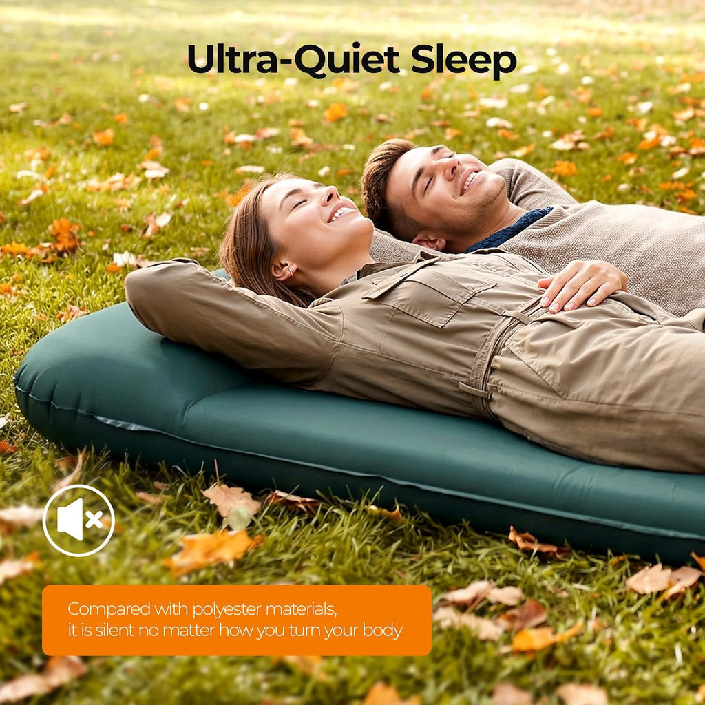 OGERY Self Inflating Sleeping Pad with Electric Pump, 3.15' Ultra-Thick Memory Foam Camping Pad, 4 Season Camping Mattress Pad with Built-in Pillow