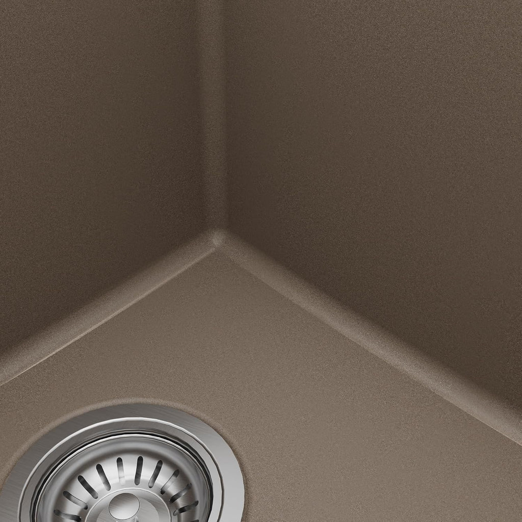 Karran QU-810 32' Undermount Double Equal Bowl Quartz Kitchen Sink Kit in Concrete