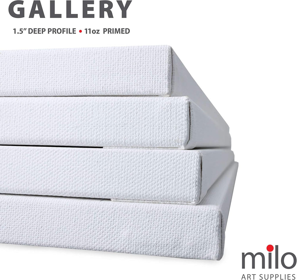 milo Stretched Artist Canvas | 36x36 inches | 2 Pack | 1.5' inch Thick Gallery Profile | 11 oz Primed Large Canvases for Painting, Ready to Paint Art Supplies for Acrylic, Oil